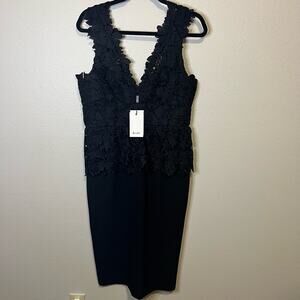 Bardot Black Lace Midi Dress